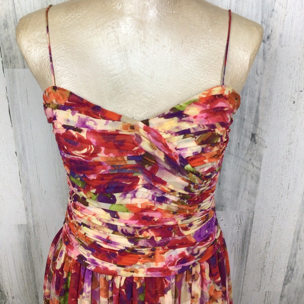 Lauren Ralph Lauren Fit & Flare Dress Multicolor Garden Floral Gathered Flowy 2 View 2
